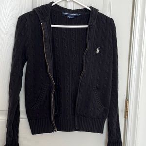 Kids Ralph Lauren Polo Sports Knitted Zip Up Sweater with hoodie